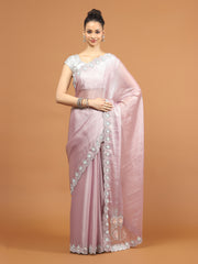 Stone Work Art Chiffon Saree