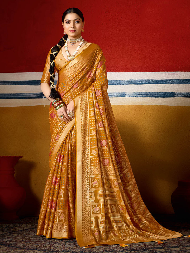 Abstract Print Georgette Saree