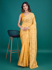 Sequins Embroidery Georgette Saree