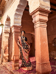 Zari Jaal Printed Woven Satin Saree