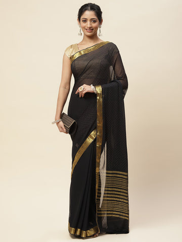 Stone Embroidered Chiffon Saree