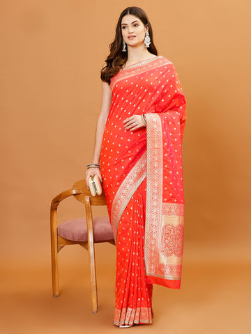 Zari Border Banarasi Woven Saree