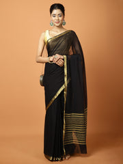 Zari Border Chiffon Woven Saree