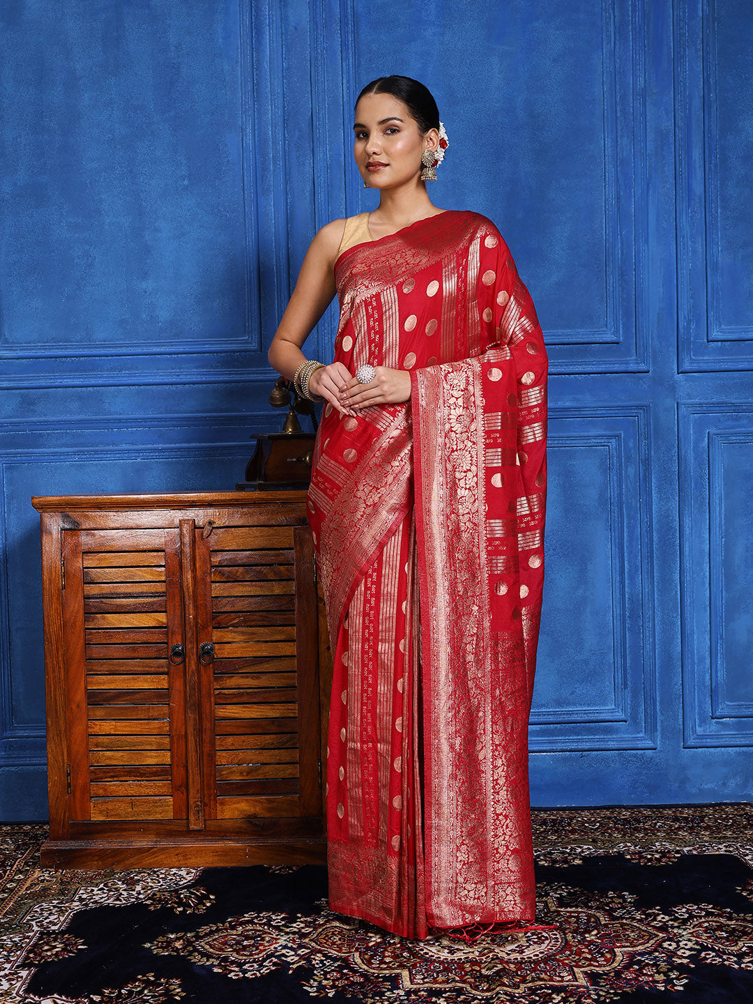 Zaari Jaal Crepe Saree