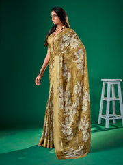 Digital Floral Print Chiffon Saree