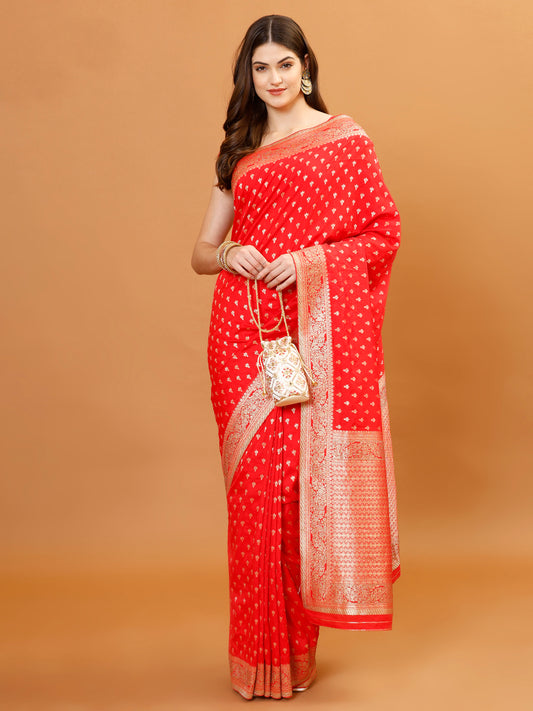 Zari Border Banarasi Woven Saree