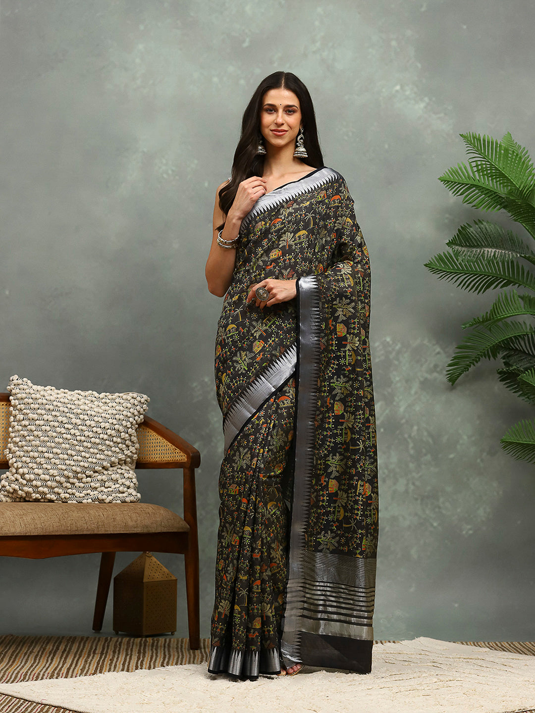 Digital Printed Art Silk Saree