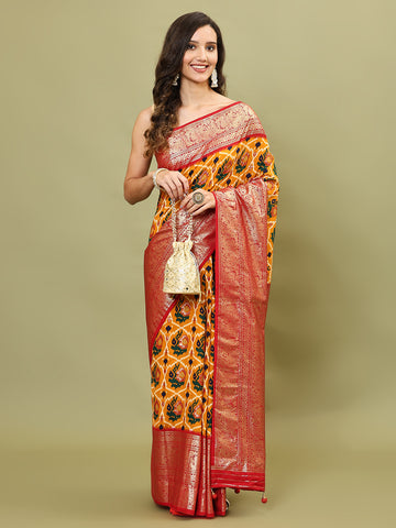 Patola Printed Art Silk Woven Saree