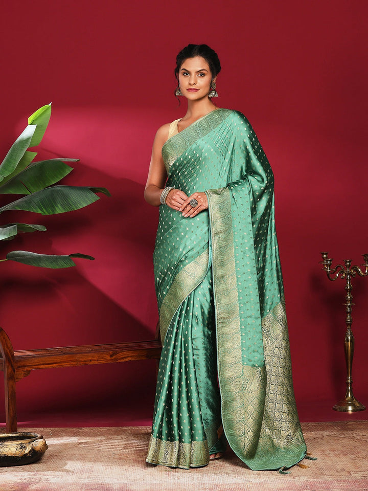 Woven Design Satin Saree
