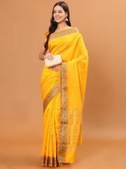 Zari Border Booti Woven Handloom Saree