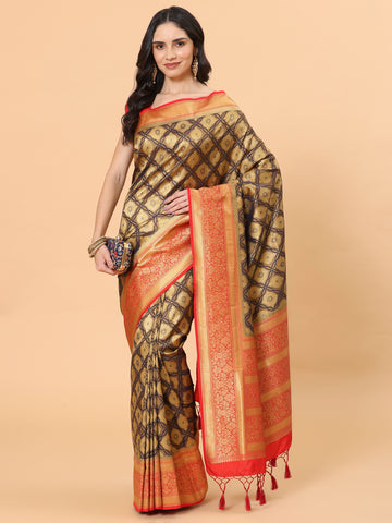 Zari Jaal Handloom Woven Saree