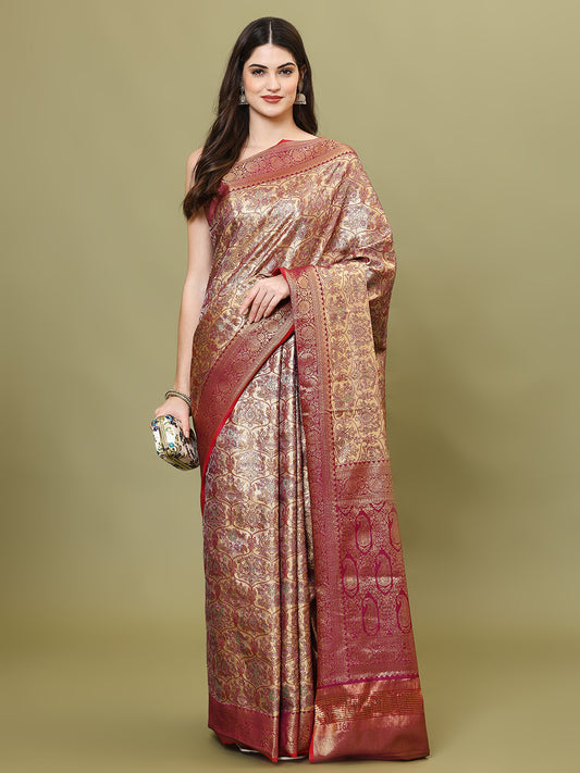 Zari Jaal Woven Handloom Saree