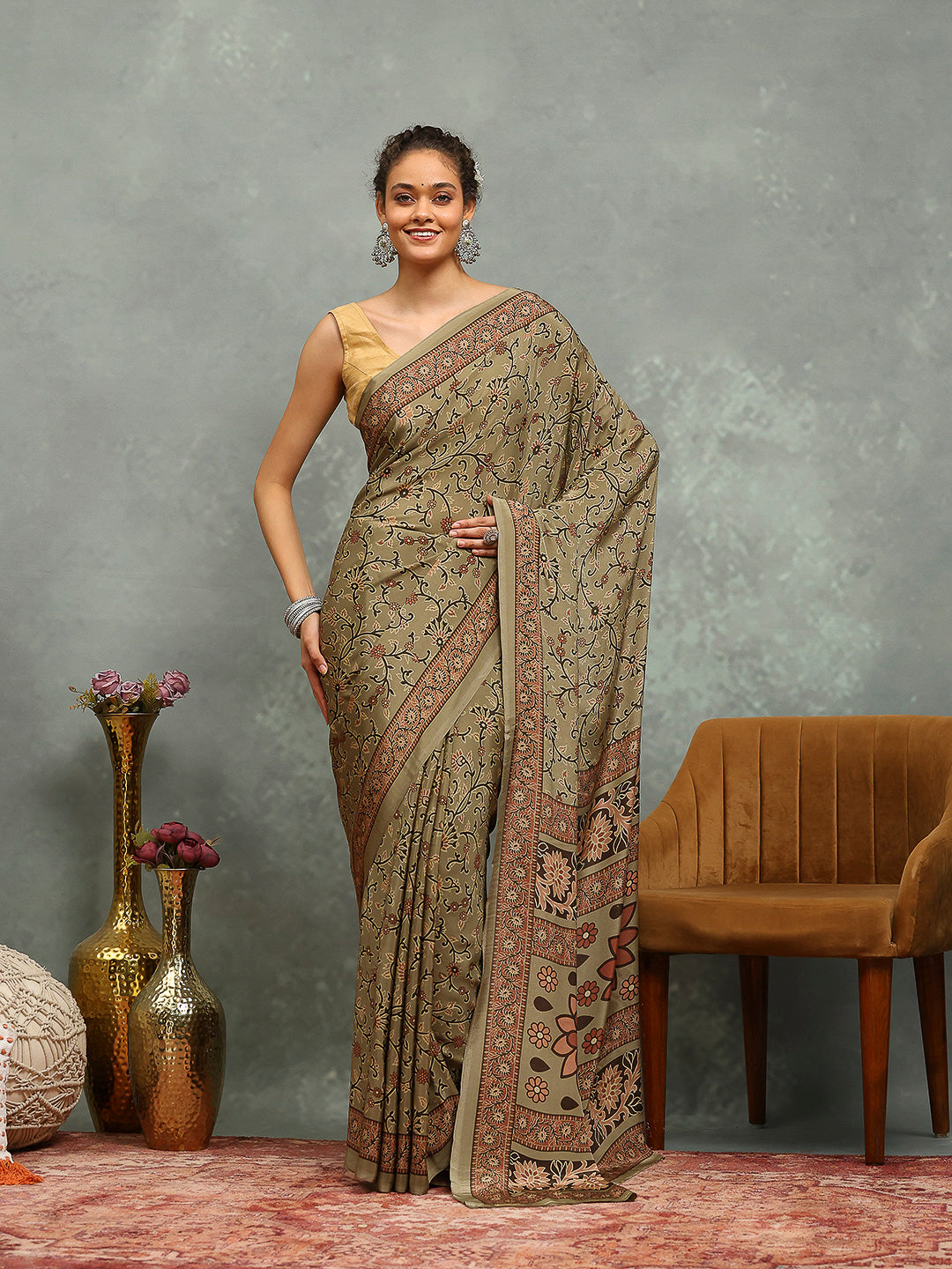 Digital Printed Crepe Saree