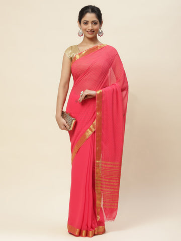 Stone Embroidered Chiffon Saree