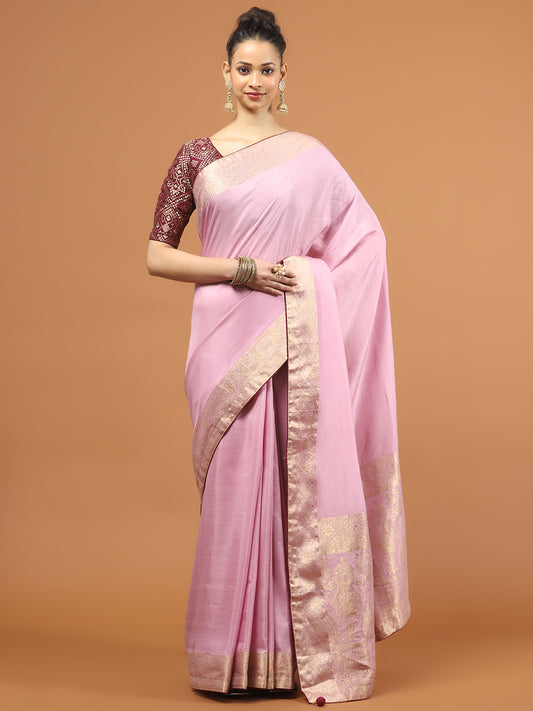 Zari Border Art Silk Woven Saree