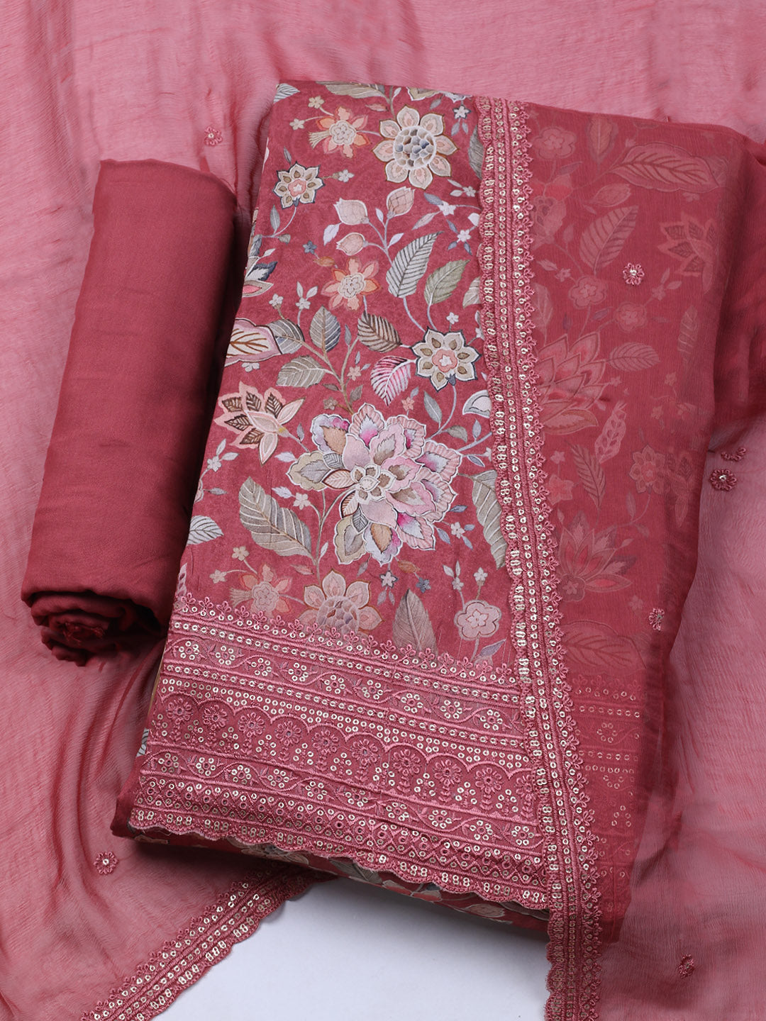 Printed Muslin Unstitched Suit With Dupatta
