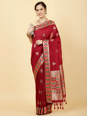 Zari Booti Woven Handloom Saree