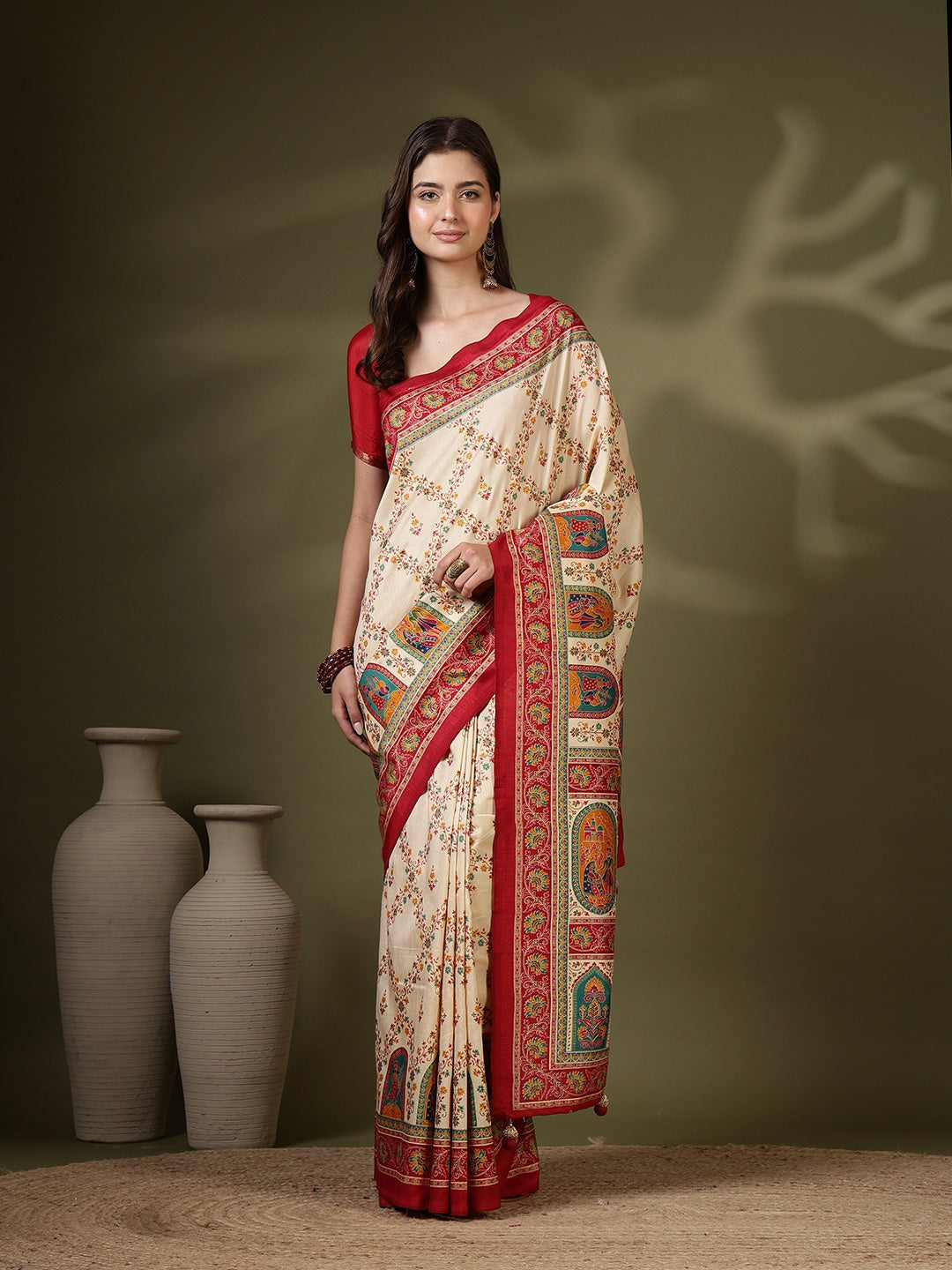 Digital Printed Art Silk Saree
