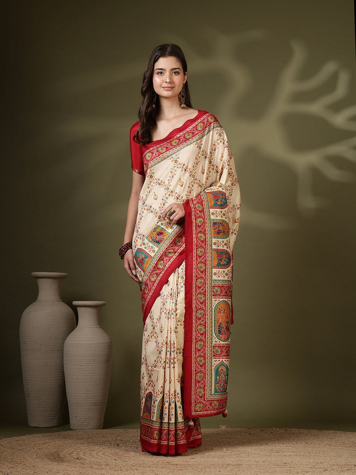 Digital Printed Art Silk Saree