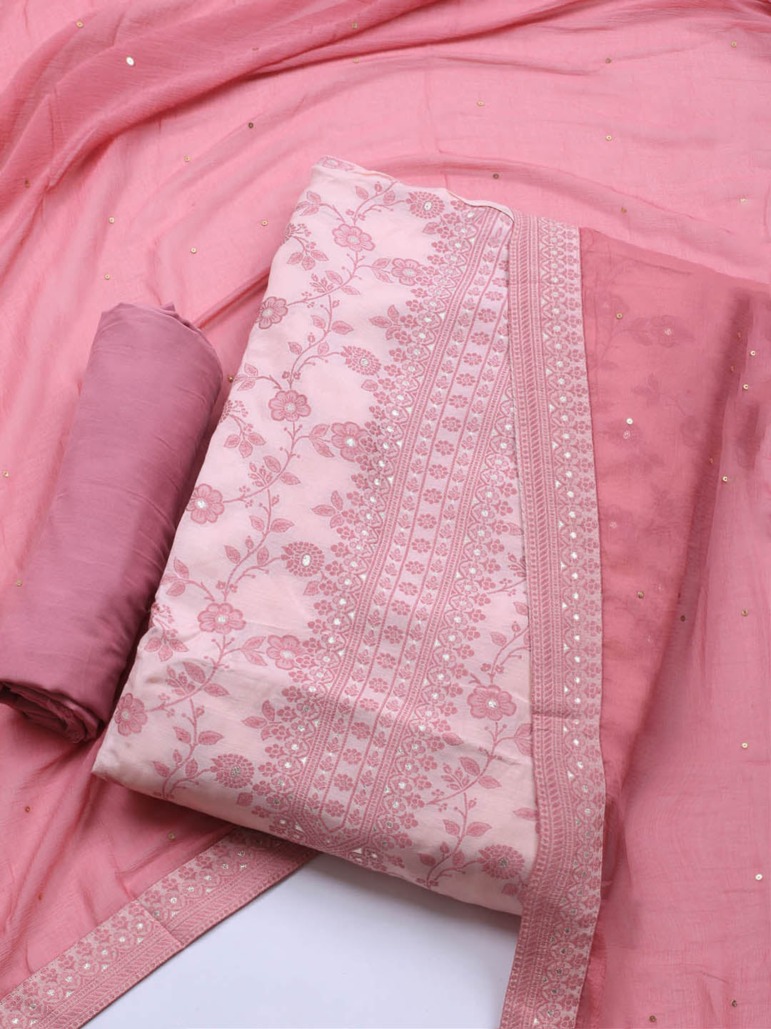 Printed Muslin Unstitched Suit Piece With Dupatta