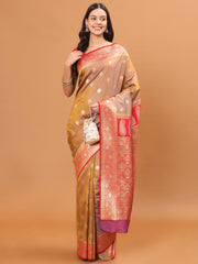 Zari Border Booti Woven Handloom Saree