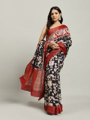 Digital Printed Cotton Blend Woven Saree