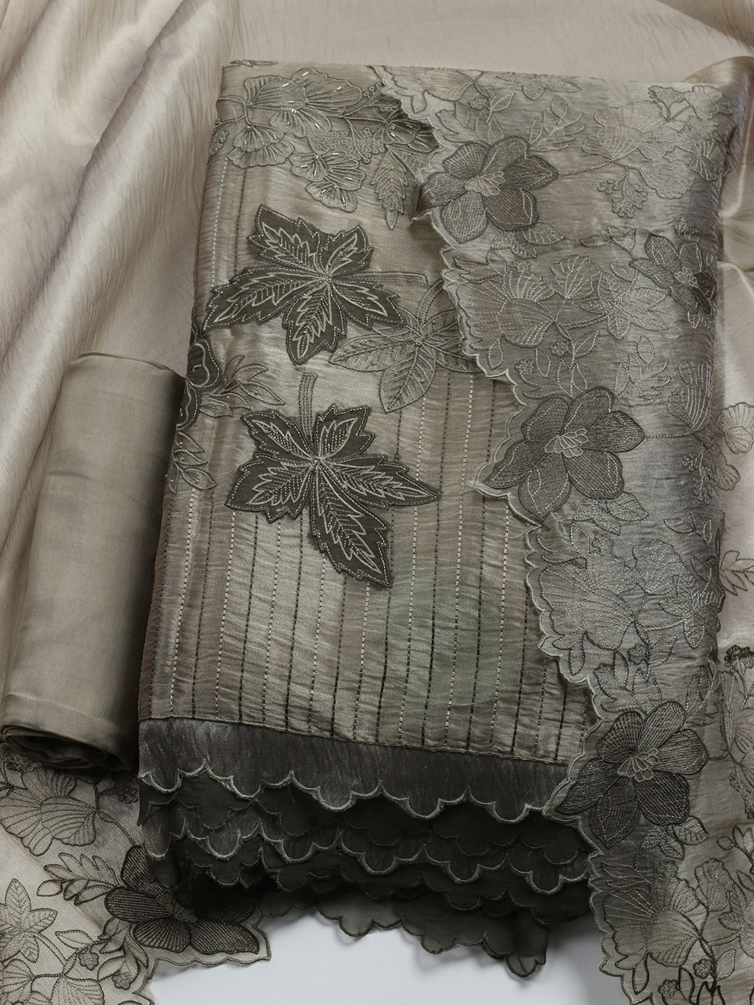 Embroidered Tissue Unstitched Suit With Dupatta