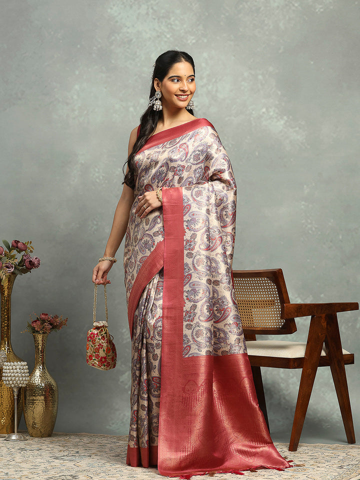 Digital Printed Art Silk Saree