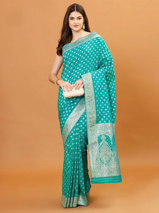 Zari Border Banarasi Woven Saree