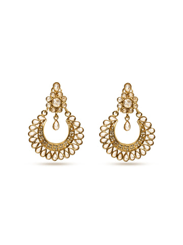 Golden Polki Drop & Danglers Earrings