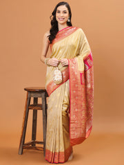 Zari Border Booti Woven Handloom Saree