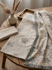 Printed Cotton Blend Unstitched Suit With Pant & Dupatta