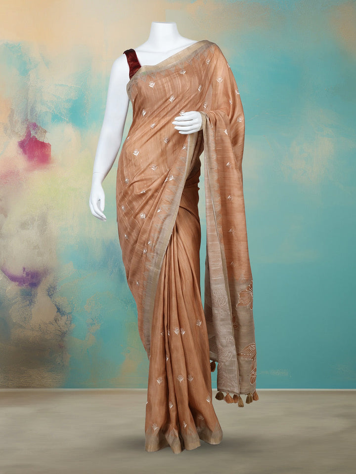 Printed &amp; Embroidered Booti Art Silk Saree