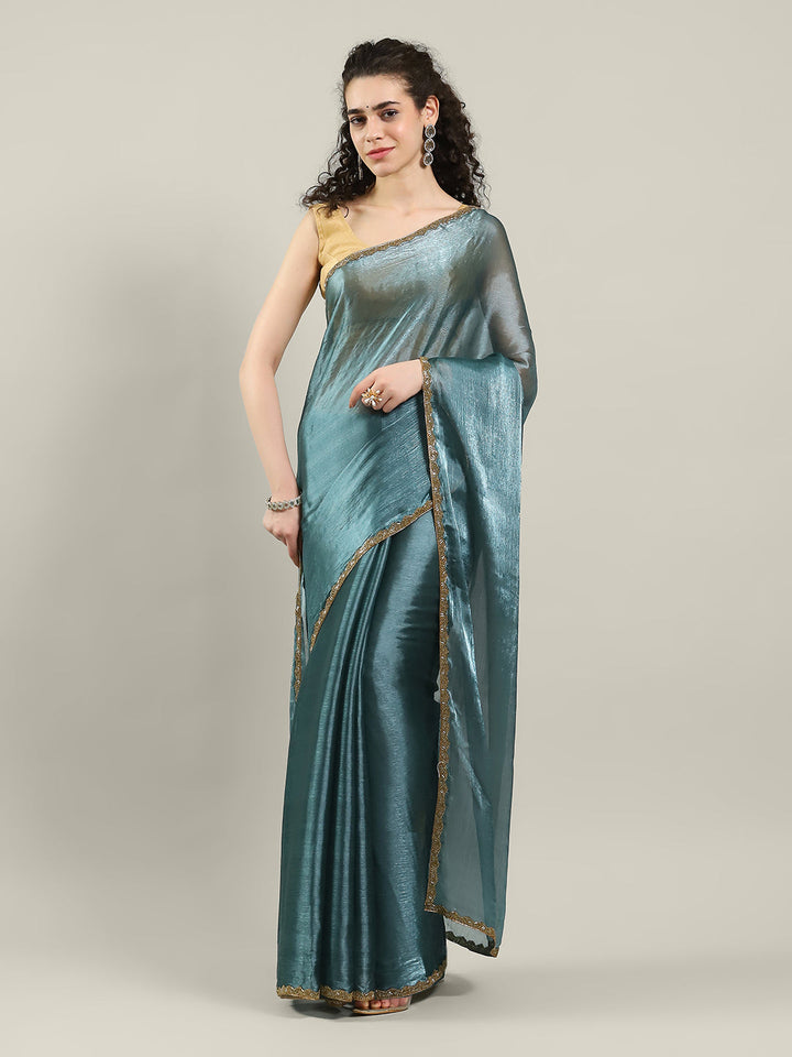 Plain Art slik Saree