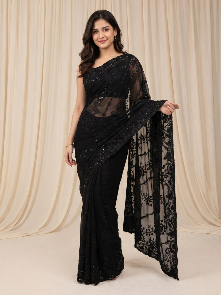 Embroidered Georgette Saree