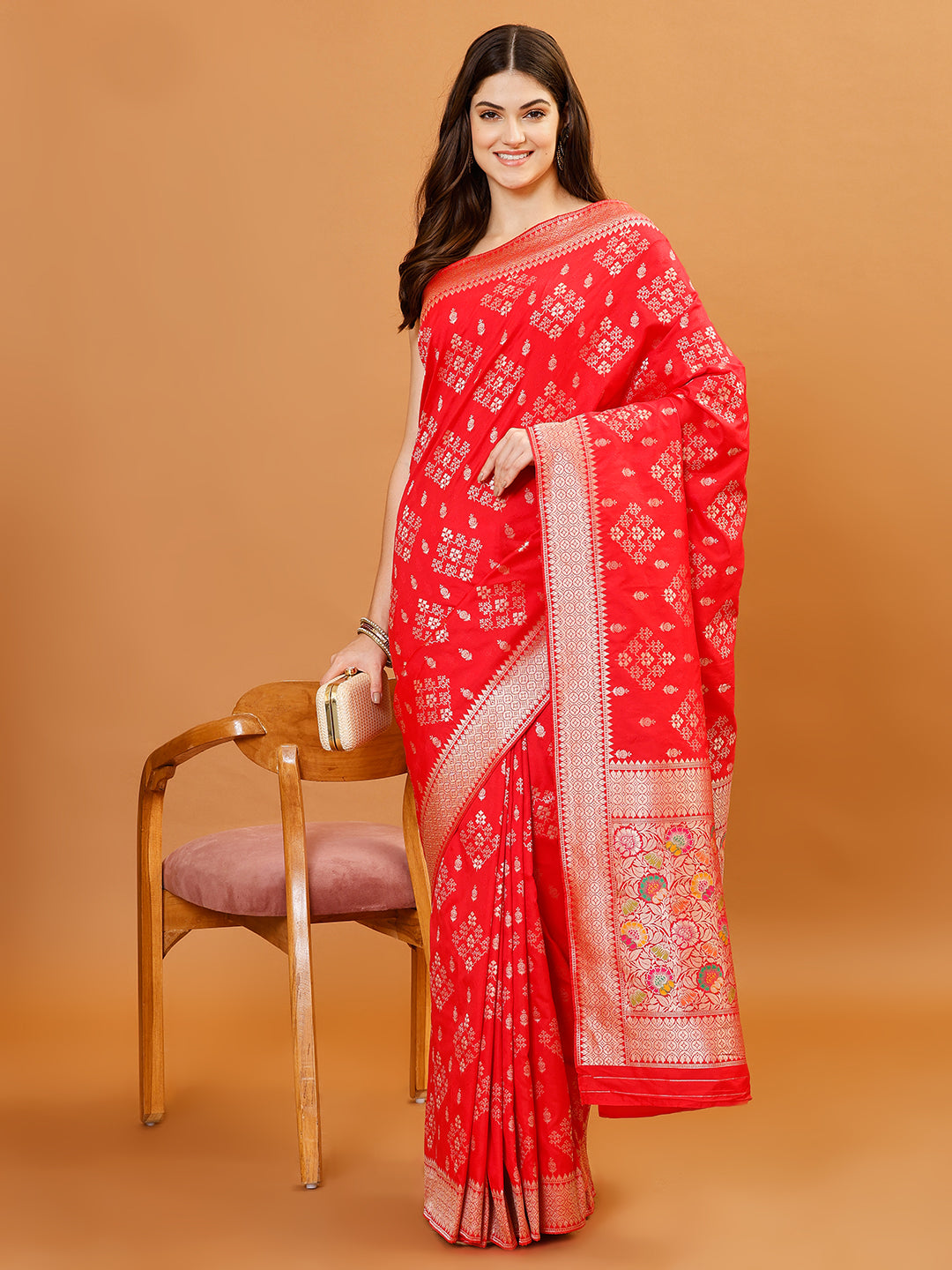 Zari Border Banarasi Woven Saree