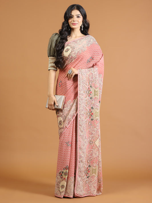 Digital Printed Georgette Saree