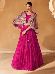 Zardozi Embroidery Chinon Lehenga Choli With Dupatta