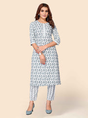 Printed Cotton Kurta Set