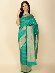 Zari Border Booti Woven Handloom Saree