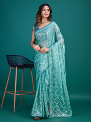 Sequins Embroidery Georgette Saree