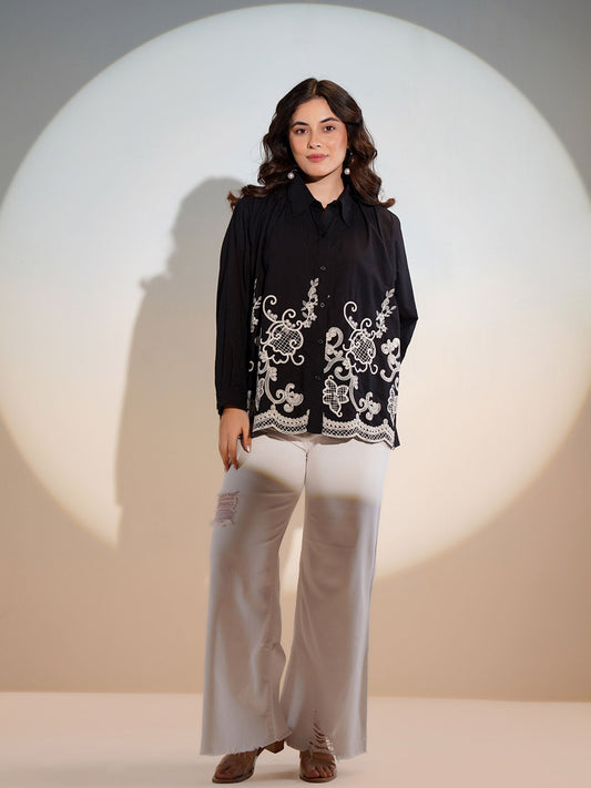 Printed Cotton Blend Shirt