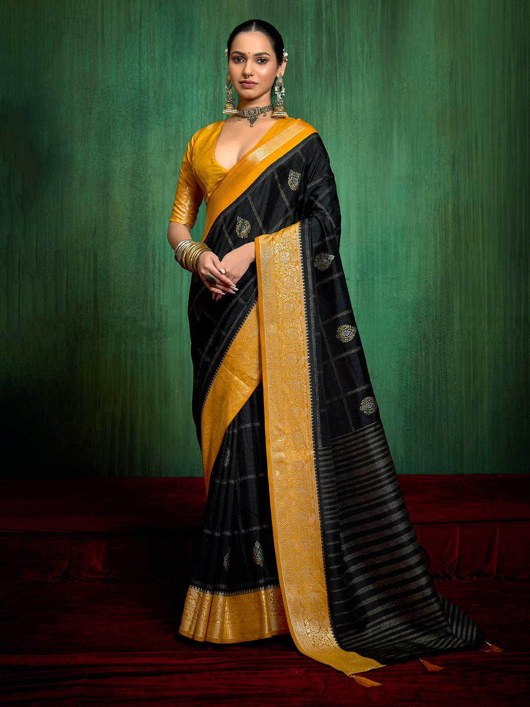 Abstract Printed Art Silk Saree