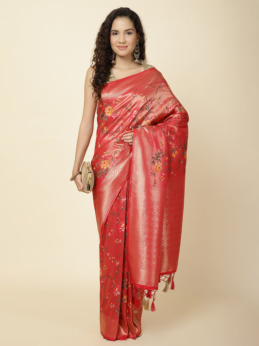 Zari Border Banarasi Woven  Saree