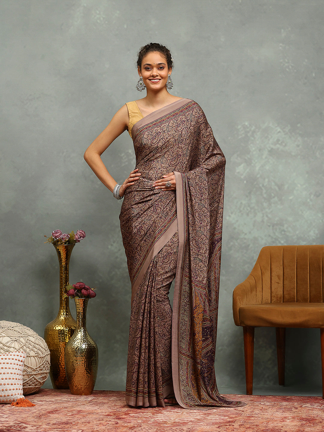 Digital Printed Crepe Saree
