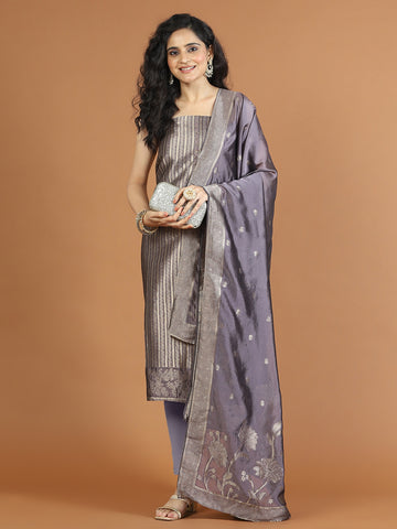 Kantha Printed Cotton Blend Unstitched Suit With Dupatta