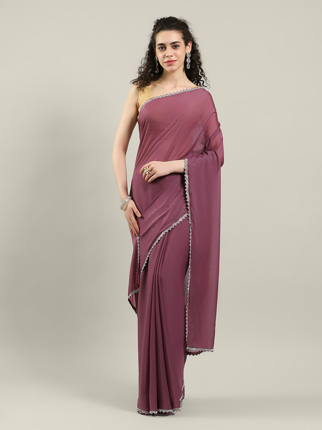Plain Georgette Saree