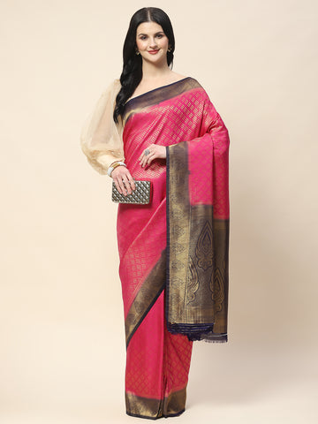 Zari Border Booti Woven Handloom Saree