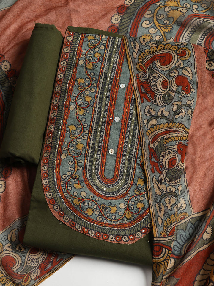 Printed Cotton Printed Unstitched Suit With Dupatta