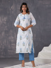 Printed Cotton Kurti With Pants